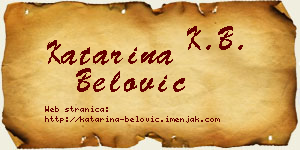 Katarina Belović vizit kartica